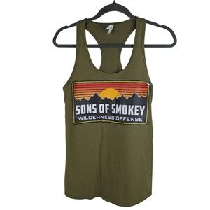Next Level Sons of Smokey Wilderness Defense Racerback Tank Top Olive Green M